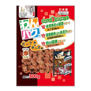 日本Q-Pet 狗小食 WanPaku 牛肉+芝士粒 300g (KQ786)